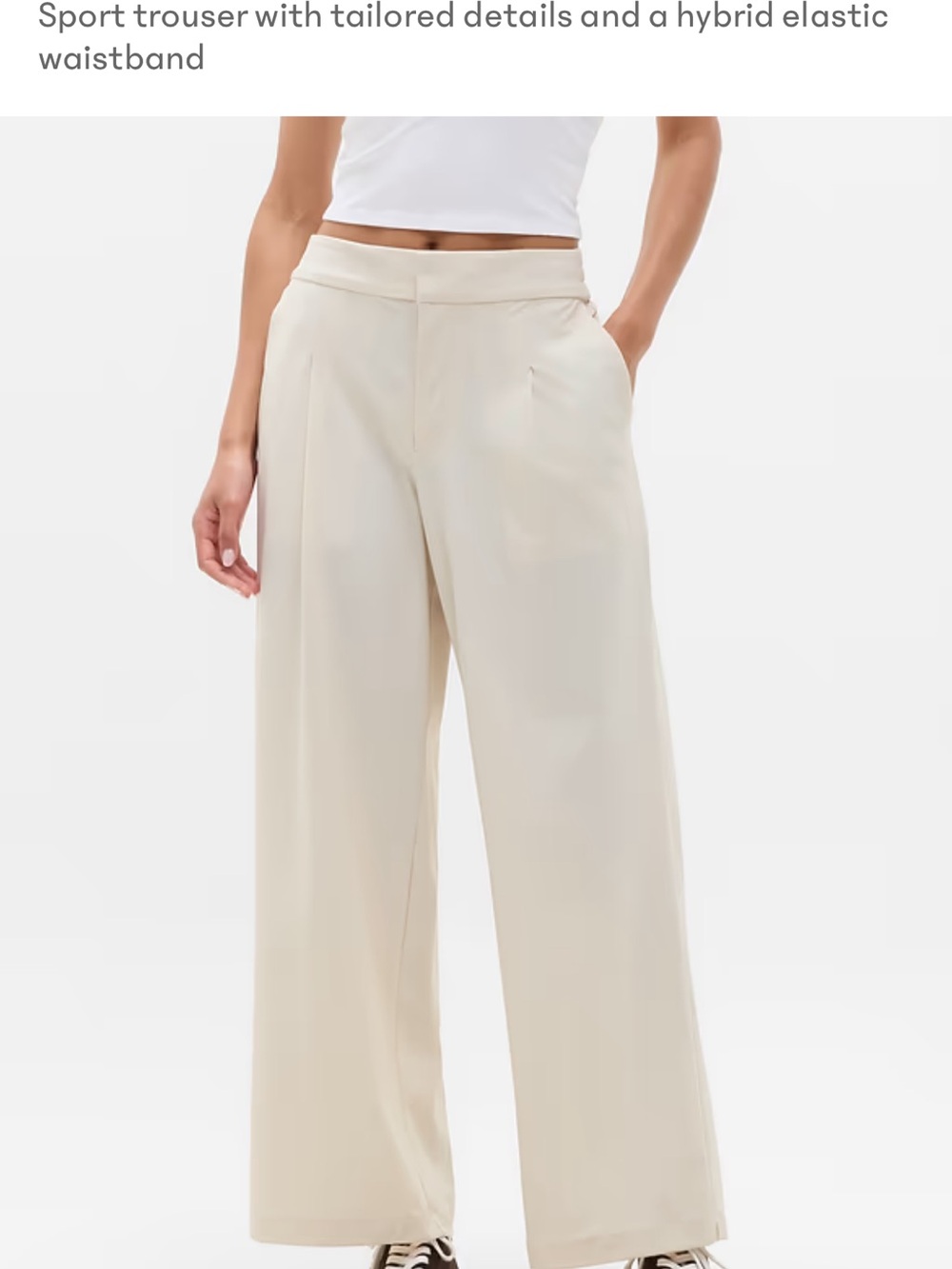 Athleta Pinnacle Trousers Wide-Leg  - Bone